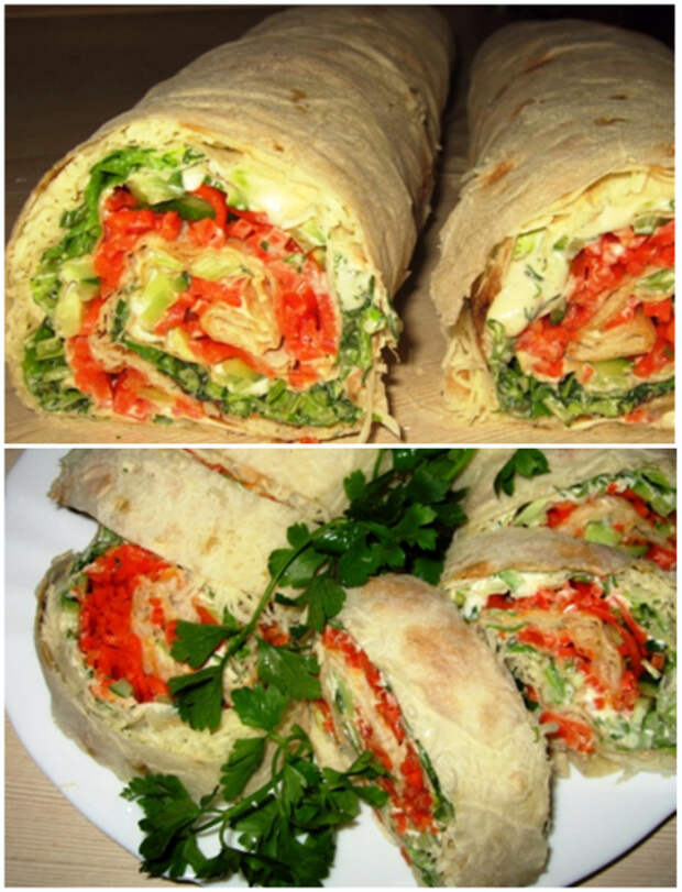 Рулет с овощами.