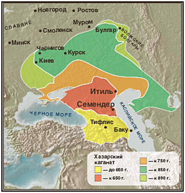 Карта хазарского каганата современное наложение с городами
