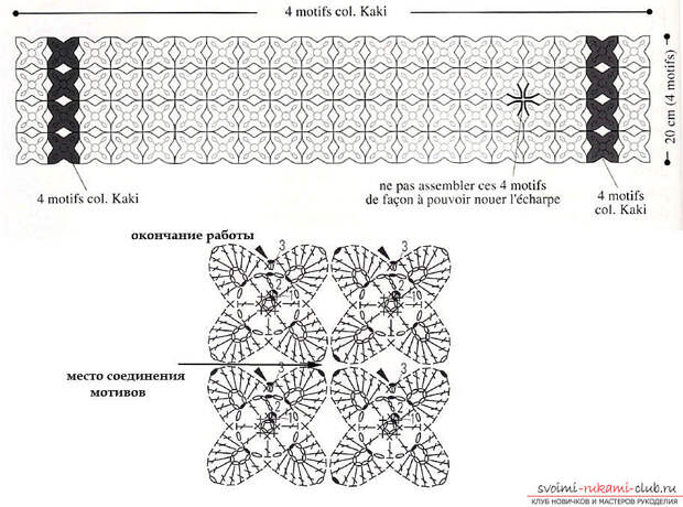 Схемы и подробное описание вязания шарфов спицами и крючком, фото готовых изделий, рекомендации и советы по выполнению различных шарфов, араны, пышные столбики и многие другие узоры для шарфов. Фото №2