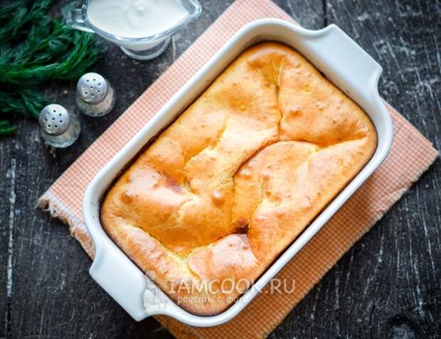 Рецепт пирога из жидкого теста с мясом
