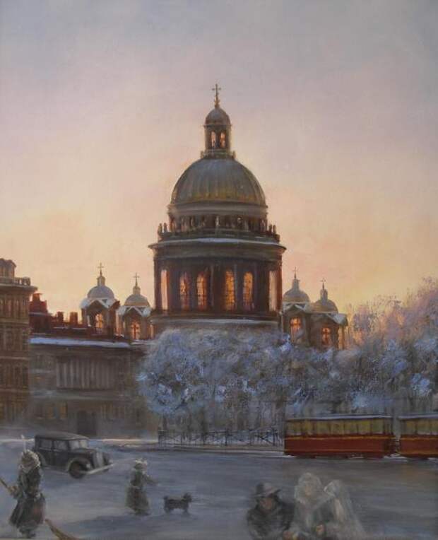 Алексей Соловьев - Прогулка в Сочельник. Холст,масло, 60 x 50см. 2007 г.