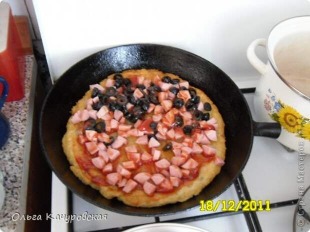 Кулинария Мастер-класс Рецепт кулинарный Пицца на раз-два   на сковороде  Продукты пищевые фото 6