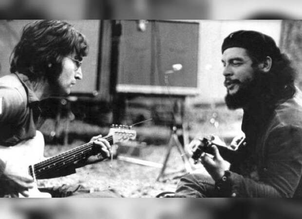Джон Леннон и Че Гевара играют на гитарах. интересное, фейки, фотографии