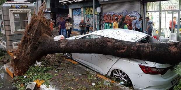 Четыре человека погибли из-за сильнейшего урагана в Стамбуле