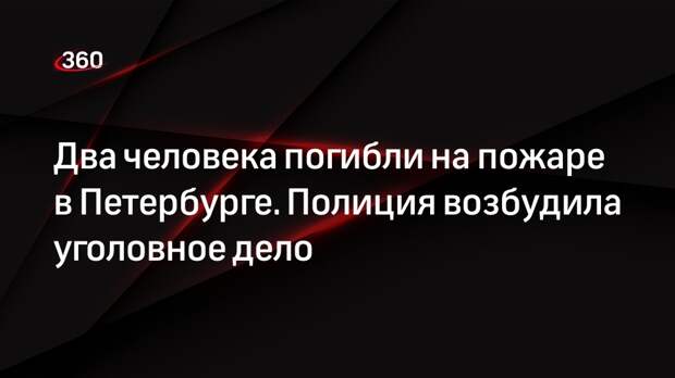 Два человека погибли на пожаре в Петербурге. Полиция возбудила уголовное дело