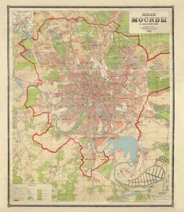 Карта москвы 1938