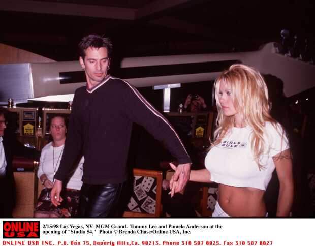 Tommy Lee and Pamela Anderson at the opening of