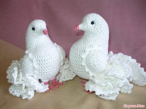 Вязаные голуби крючком Вязаные голуби крючком