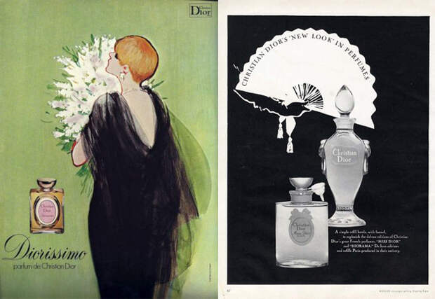 Иллюстрации Рене Грюо, выполненные для Dior.