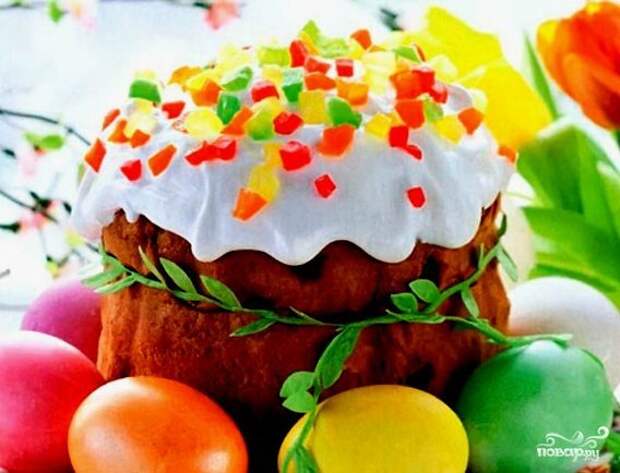 Пасхальный кулич с цукатами Пасхальный кулич с цукатами