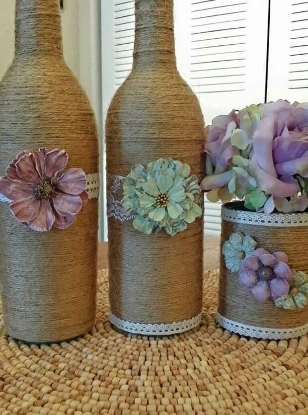 Поделки из стеклянных бутылок