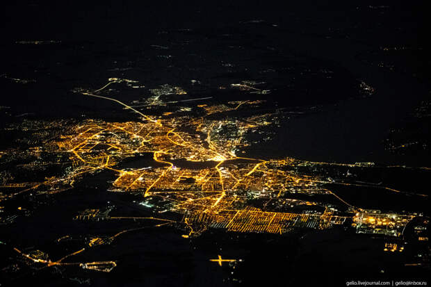 Ночная Казань — столица Татарстана.