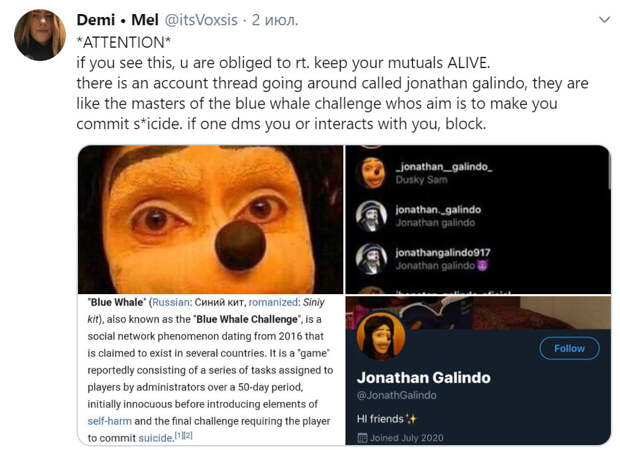 Jonathan Galindo twitter tik tok