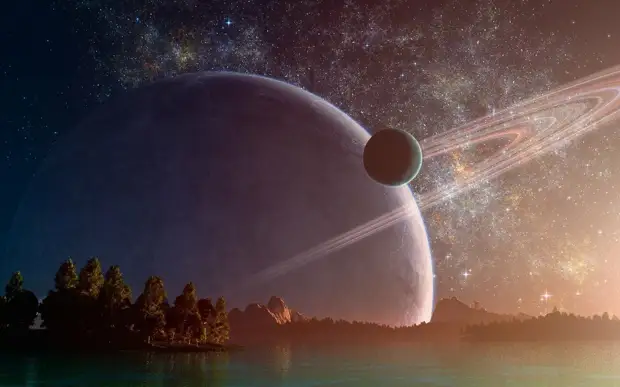 Нет, Сатурн к нам, конечно, не прилетит - это изображение неизвестного космоса из фантазии художника
