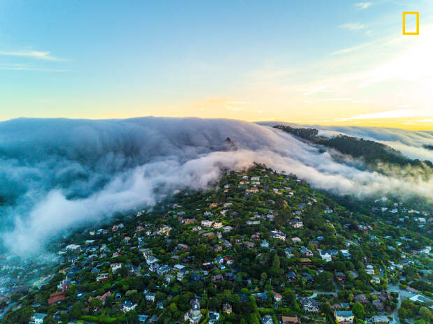 Туман на закате в Калифорнии