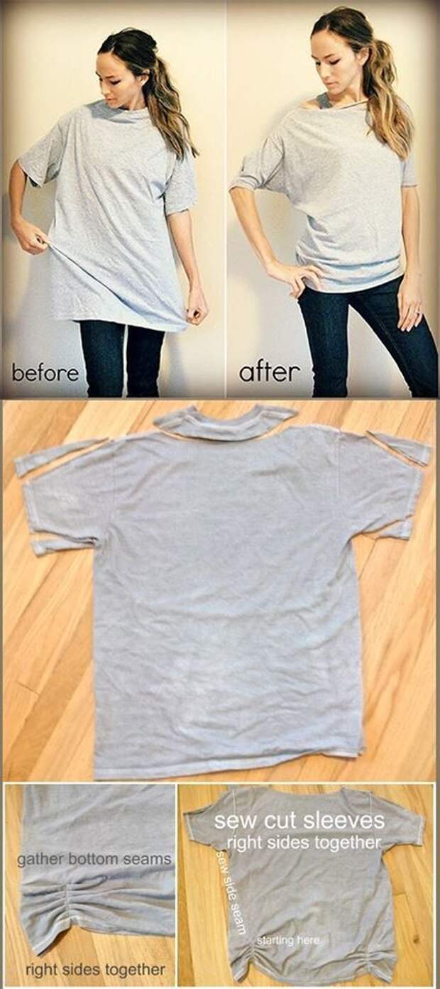 Превращаем обычную футболку в стильную вещь