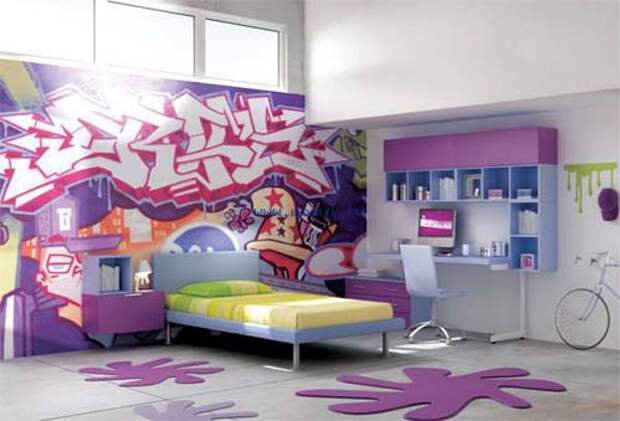 Граффити в комнате подростка фото