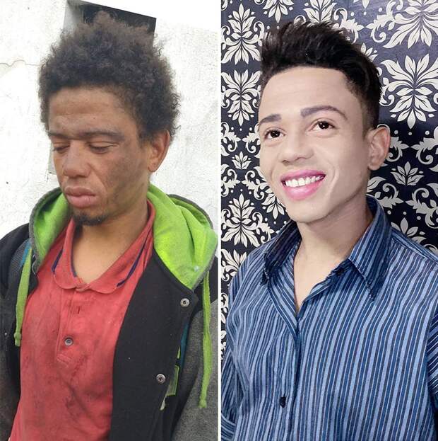 Парикмахер бесплатно делает макияж бездомным: удивительные преображения от мастера из Бразилии