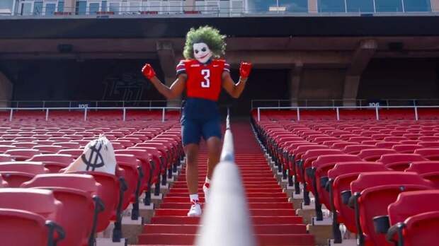 Liberty University joker mask turnover