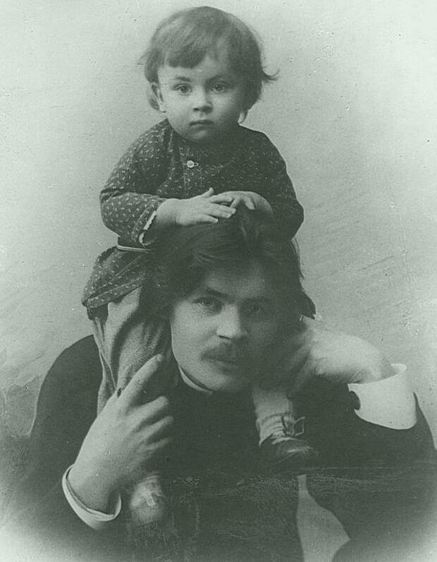 Максим Горький с сыном. Максим Горький с сыном. история, россия, старые фотографии