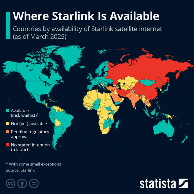 Infographic: Where Starlink Is Available | Statista