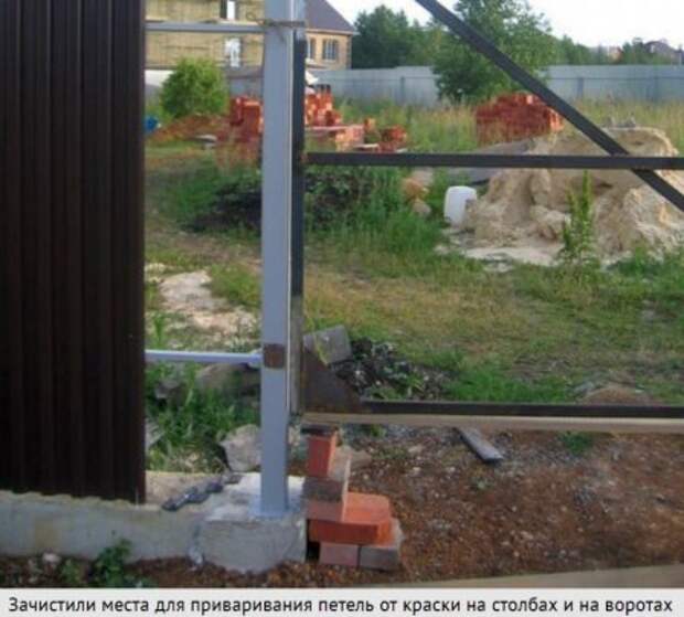 Как сделать распашные ворота из профлиста своими руками
