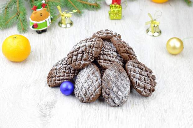 Новогоднее печенье Шишки Новогоднее печенье Шишки