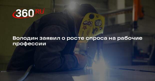 Володин заявил о росте спроса на рабочие профессии