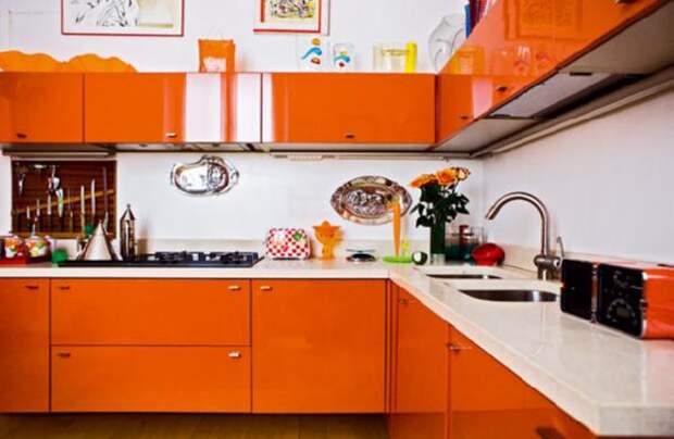Колористика, Дизайн кухни, Цвет в интерьере, Цвет в дизайне кухни, Оранжевый цвет в интерьере кухни