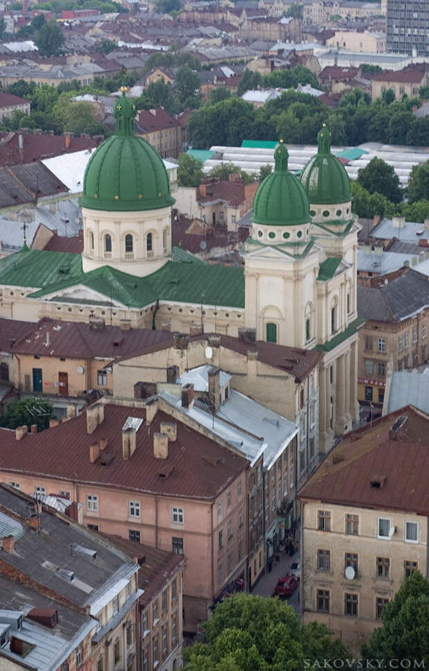 Вид на Преображенскую церковь с ратуши