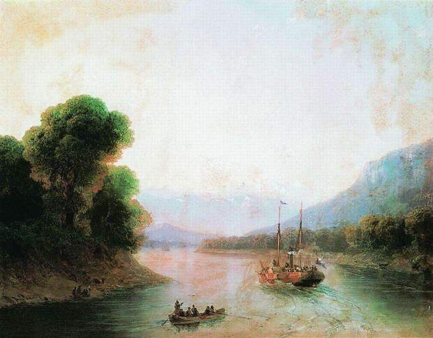 Река Риони. Грузия. 1870-е - Айвазовский Иван Константинович