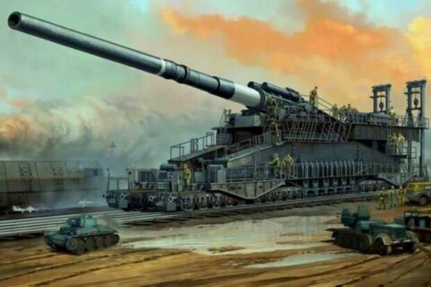 Железнодорожная пушка Schwerer Gustav. Большая мощь и головная боль.