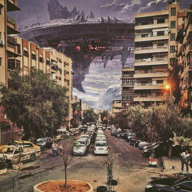 Дамаск под атакой. Автор: Ayham Jabr.