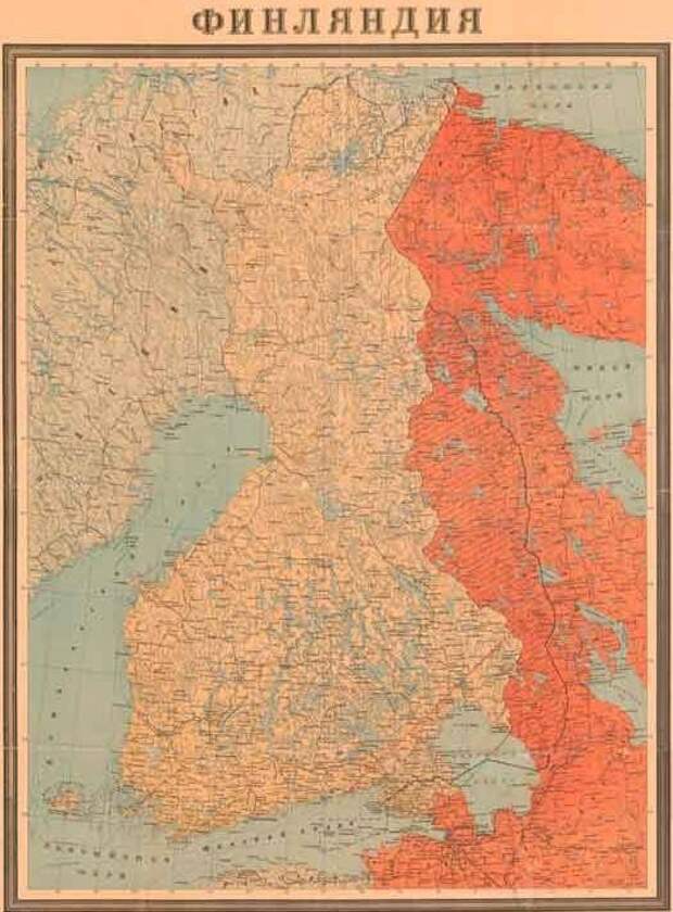 Граница ссср финляндия до 1939 года подробная карта