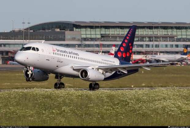 Sukhoi Superjet 100-95B авиакомпании CityJet в ливрее Brussels Airlines