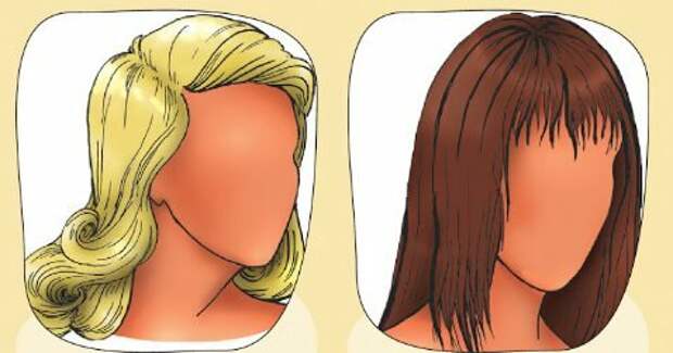 Классические прически для обладательниц длинной (слева) и короткой (справа) худой шеи