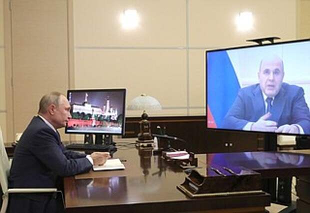 Рабочая встреча с Председателем Правительства Михаилом Мишустиным (в режиме видеоконференции).