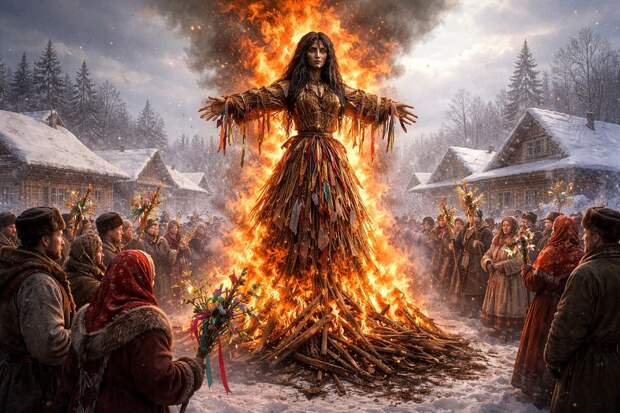 Славянскую богиню Морену сжигают на Масленицу каждый год в облике чучела