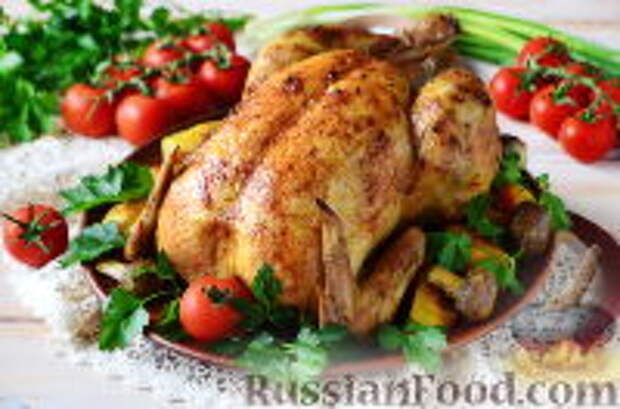 Фото к рецепту: Курица, фаршированная грибами