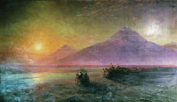 Сошествие Ноя с горы Арарат. 1870-е - Айвазовский Иван Константинович