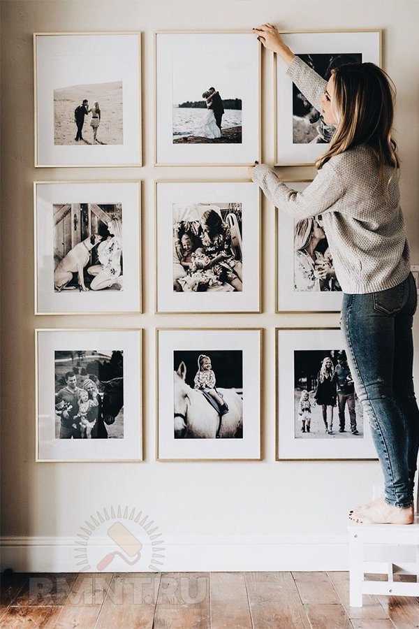Семейные фотографии в интерьере