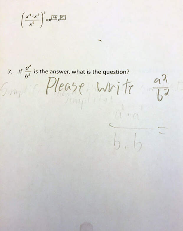I Was Marking My Students Tests And One Did This