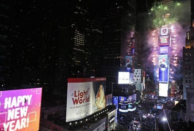Нью-Йорк, США. Таймс-Сквер города мира, новогодний, новый год, новый год 2018, празднование, фейерверк, фейерверки