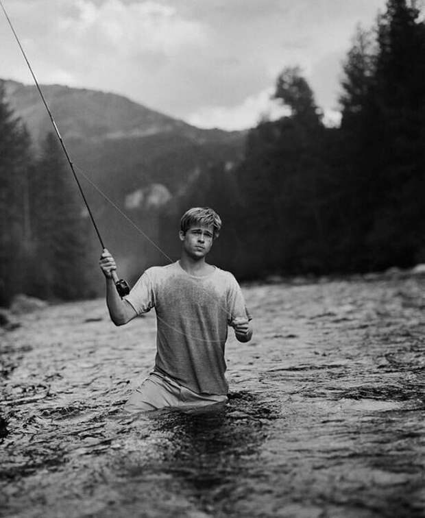 Брэд Питт на рыбалке, 1991