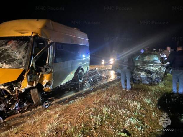 В Суздальском районе микроавтобус столкнулся с легковым автомобилем