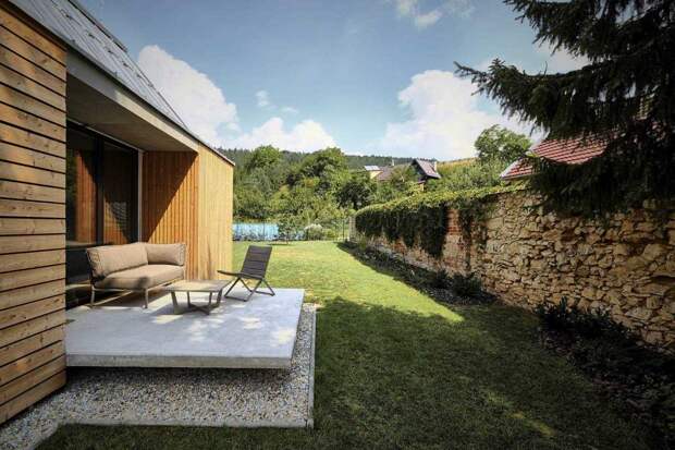 Дом из деревянных кирпичей площадью 69 кв. метров в Словакии