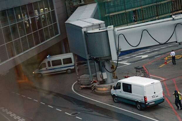 Полицейский автомобиль в столичном аэропорту Домодедово