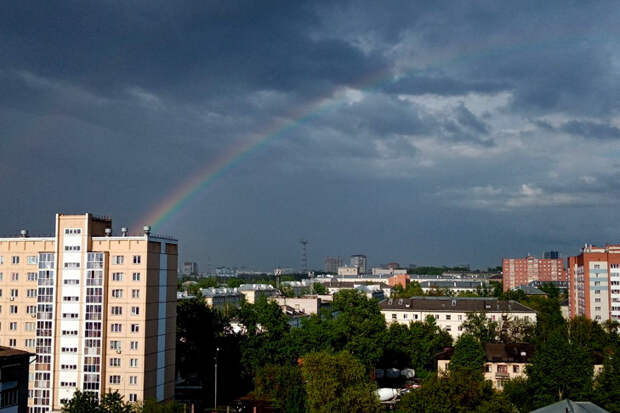 Двойная радуга появилась над Новосибирском после ливня 20 мая