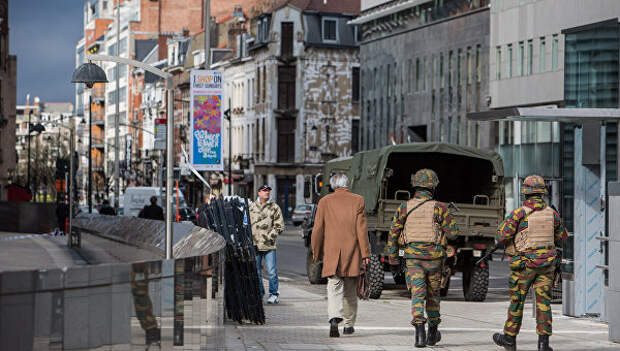 Военнослужащие обеспечивают безопасность в Брюсселе