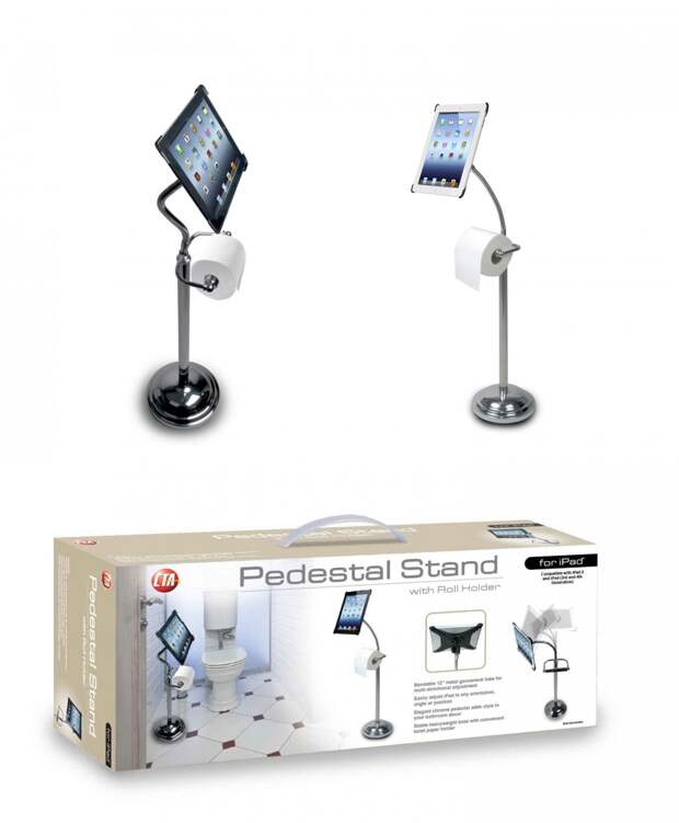 gadgets-for-lazy-people-Pedestal-Stand-for-iPad-toilet-paper-Roll-Holder